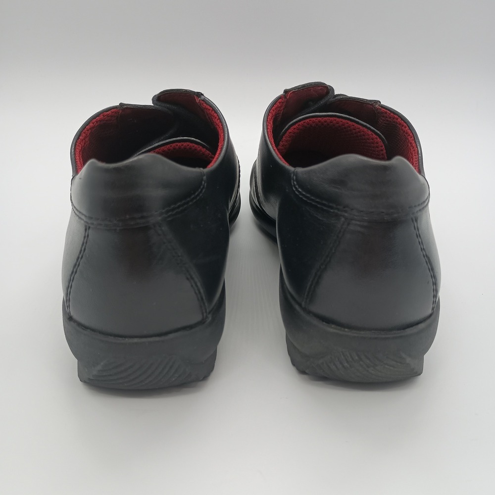 ECCO Black Leather Square Toe Lace Up Oxford Shoes Red Lining Womens 37 - Picture 4 of 8